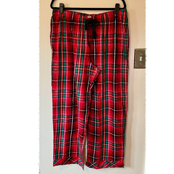 NWT Victoria Secret Ladies XL Long Sleeve Pajama Set Flannel Red Pink Plaid - Picture 3 of 14